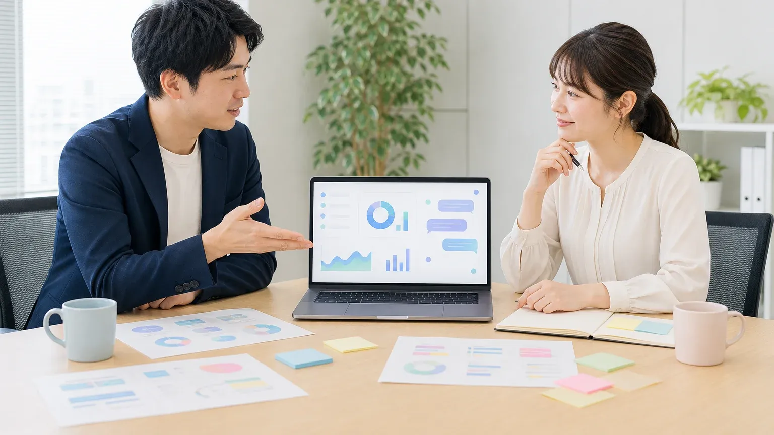 AI開発でできることを自社の課題に当てはめて検討する発注側の打ち合わせ