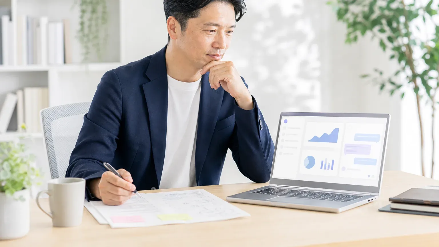 AI開発でできることを資料とAIダッシュボードで整理して検討する発注担当者