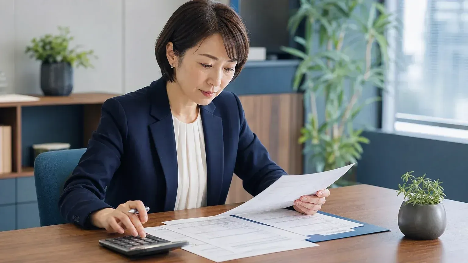 基幹システムの保守契約書と見積もりの内訳を確認する情報システム担当者
