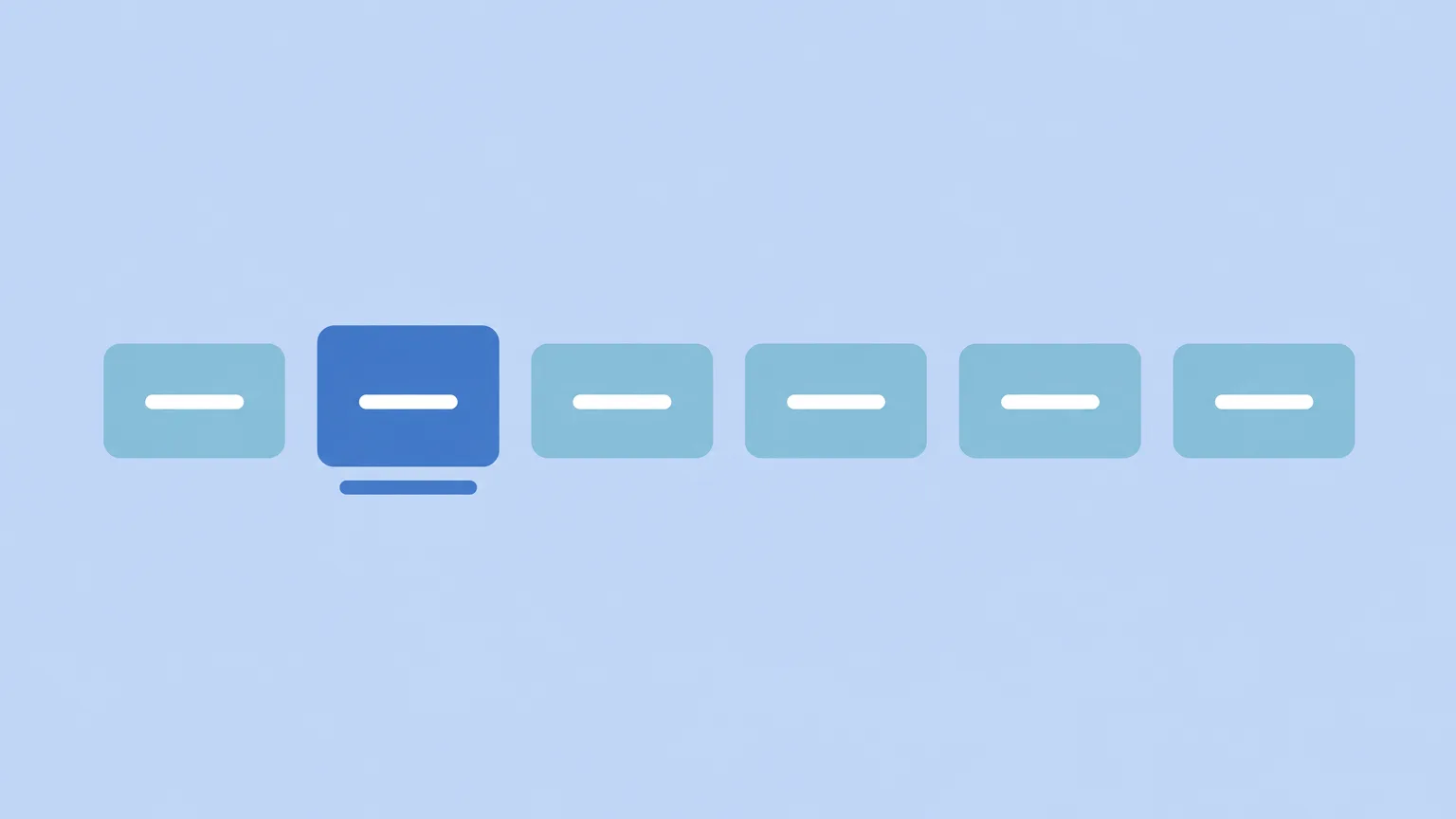横一列に並んだ6つの工程ブロックのうち、左から2つ目だけが濃い色で高くなっていて、要件定義の区間を示した図