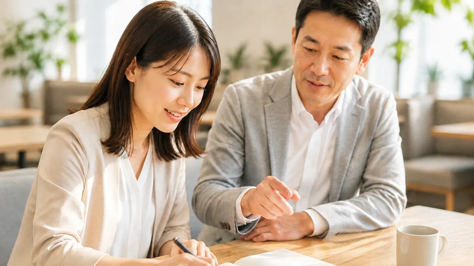 打ち合わせの前に、担当者が誰がどこで使うのかを書き出して整理している場面